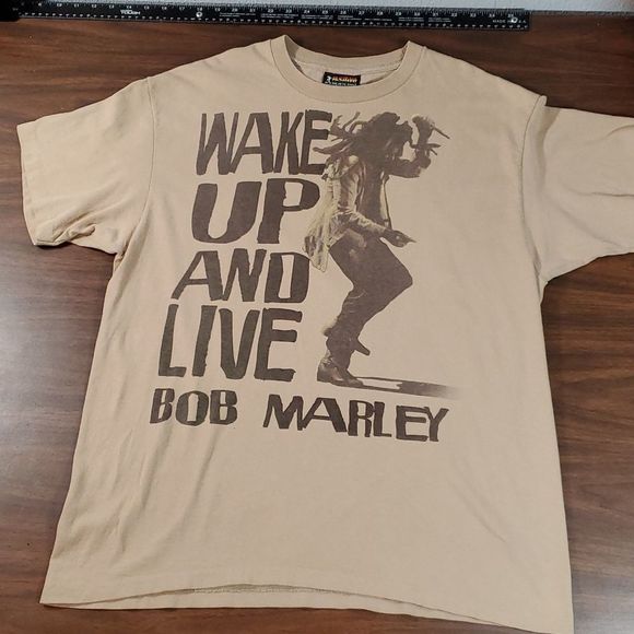 Bob Marley Vintage‎ Positive/Balzout Wake Up & Live T-Shirt Single Stitch 1995 - Picture 1 of 11